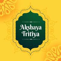 akshaya tritiya amarelo cumprimento com étnico decoração vetor