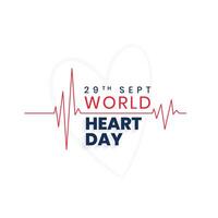 29º setembro internacional coração dia fundo com batimento cardiaco Projeto vetor