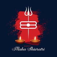 lindo maha Shivratri religioso fundo com brilhando diya vetor