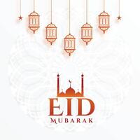 eid Mubarak árabe islâmico cumprimento cartão Projeto dentro plano estilo vetor