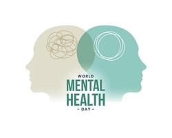 internacional mental saúde psicologia fundo com humano cabeça vetor