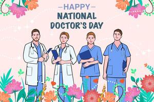 vetor bandeira do nacional médicos dia. internacional feriado, Parabéns.