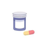 pílulas dentro uma frasco, comprimidos para doença, peso perda, em branco isolado fundo. vetor ilustração
