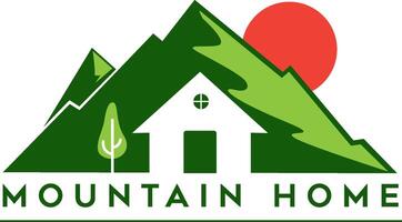 montanha casa logotipo, ícone vetor ilustração