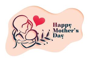 feliz mães dia mãe e bebê amor fundo vetor