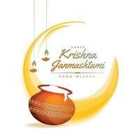 Krishna janmashtami festival com matki Projeto vetor