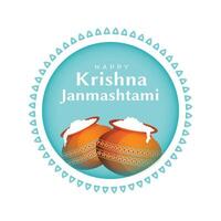 shree Krishna janmashtami festival lindo cumprimento Projeto vetor