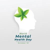 10º Outubro internacional mental saúde dia poster com humano cabeça vetor