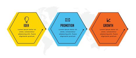 3 degrau infográfico opção gráfico modelo com mundo mapa Projeto vetor