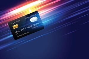 crédito cartão fundo com Rapidez linhas à risca vetor