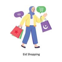 eid compras plano estilo Projeto vetor ilustração. estoque ilustração