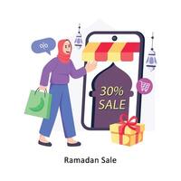 Ramadã venda plano estilo Projeto vetor ilustração. estoque ilustração