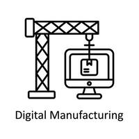 digital fabricação vetor esboço ícone Projeto ilustração. fabricação unidades símbolo em branco fundo eps 10 Arquivo