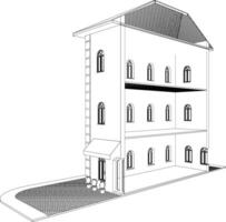 3d ilustração do residencial projeto vetor