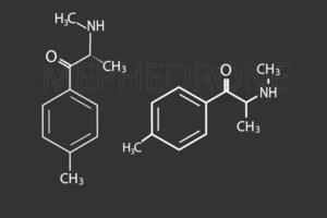 mefedrona molecular esquelético químico Fórmula vetor