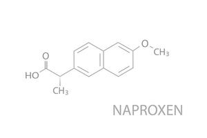 naproxeno molecular esquelético químico Fórmula vetor