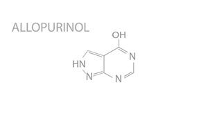 alopurinol molecular esquelético químico Fórmula vetor