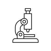 microscópio ícone. simples esboço estilo. laboratório, científico, pesquisar, cientista, Ciência, médico, laboratório, Educação conceito. fino linha símbolo. vetor ilustração isolado.