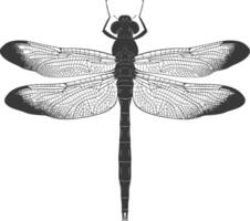 ai gerado silhueta libélula Preto cor só cheio corpo vetor