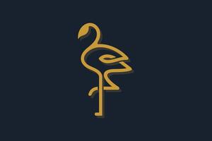 flamingo logotipo modelo com linha arte criativo conceito Prêmio vetor