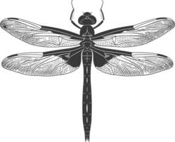 ai gerado silhueta libélula Preto cor só cheio corpo vetor