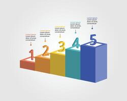 gráfico modelo número para infográfico para apresentação para 5 elemento vetor