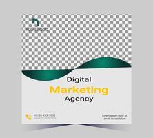 digital marketing agência folheto modelo com amarelo e Preto Projeto vetor