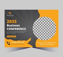 o negócio conferência poster modelo com uma xadrez fundo vetor