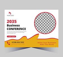 o negócio conferência poster modelo com uma xadrez fundo vetor