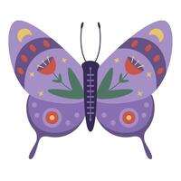 folk estilo tolet borboleta decorativo gráfico arte vetor