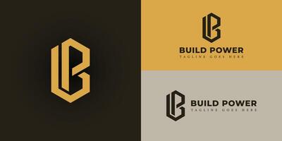 criativo e minimalista carta bp ou pb logotipo Projeto dentro amarelo cor apresentado com múltiplo Preto fundo cores. a logotipo é adequado para construção companhia logotipo Projeto inspiração modelos. vetor