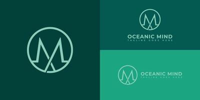 abstrato inicial carta om ou mo logotipo dentro suave verde cor apresentado com múltiplo verde fundo cores. a logotipo é adequado para spa e bem estar companhia logotipo Projeto inspiração modelos. vetor