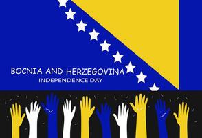 feliz independência dia Bósnia e herzegovina vetor plano
