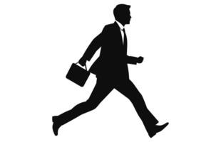 o negócio homem andando, homem caminhando com uma pasta vetor