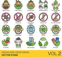 vegano e vegetariano vetor ícone conjunto