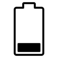 ícone de glifo de bateria fraca vetor