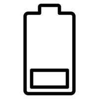 ícone de linha de bateria fraca vetor