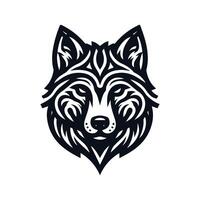 Lobo logotipo frente visualizar, Lobo cabeça silhueta logotipo do animal face clipart. coiote ícone caçador predador animais selvagens símbolo vetor