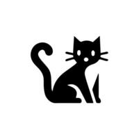 silhueta de gato isolado de vetor, logotipo, impressão, adesivo decorativo vetor