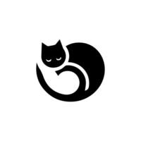 silhueta de gato isolado de vetor, logotipo, impressão, adesivo decorativo vetor
