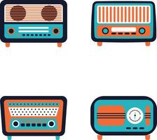 velho rádio estéreo com vintage Projeto. vetor ilustração