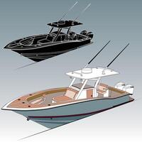 pescaria barco arte vetorial e 1 cor vetor