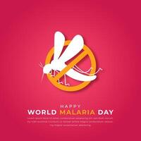 mundo malária dia papel cortar estilo vetor Projeto ilustração para fundo, poster, bandeira, anúncio, cumprimento cartão
