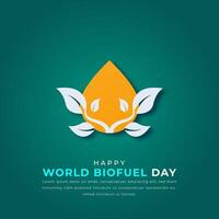 mundo biocombustível dia papel cortar estilo vetor Projeto ilustração para fundo, poster, bandeira, anúncio, cumprimento cartão