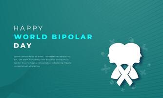 mundo bipolar dia papel cortar estilo vetor Projeto ilustração para fundo, poster, bandeira, anúncio, cumprimento cartão