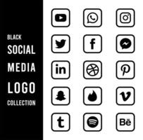 social meios de comunicação ícones moderno Projeto idéia ícone conjunto do popular social formulários com arredondado cantos vetor