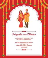 hindu Casamento convite cartão Projeto modelo vetor