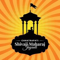 Chhatrapati Shivaji maharaj Jayanti saudações, ótimo indiano marata rei vetor