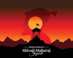 Chhatrapati Shivaji maharaj Jayanti saudações, ótimo indiano marata rei vetor
