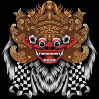 ilustração vetorial de máscara de barong bali vetor